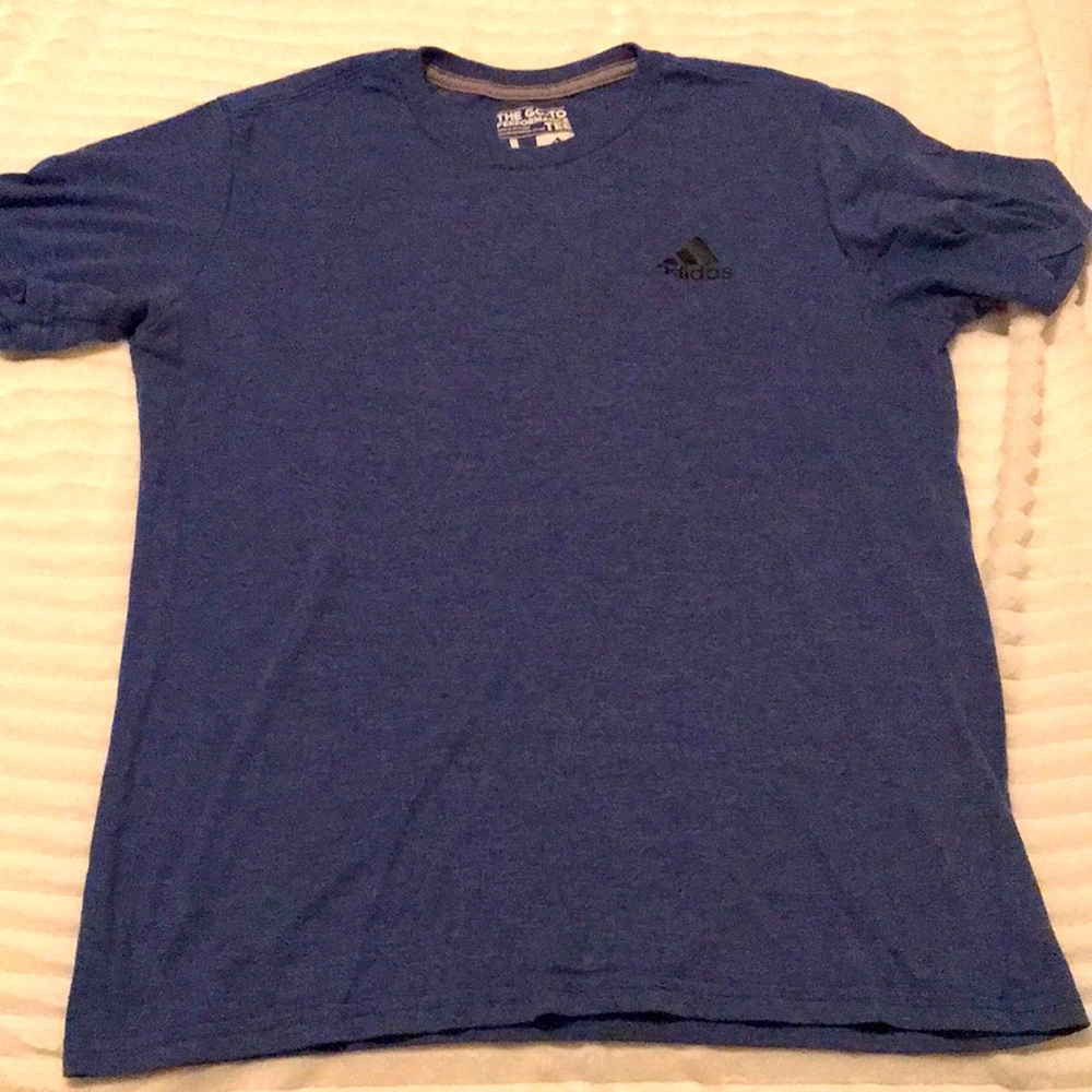 NWOT Mens Large Adidas Performance tee. Heather blue